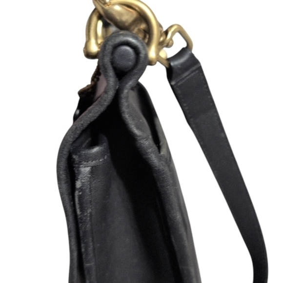 Coach Y2K Vintage Willis Black With Top Handle Brass Hardware Crossbody Bag 9927 - Picture 8 of 13